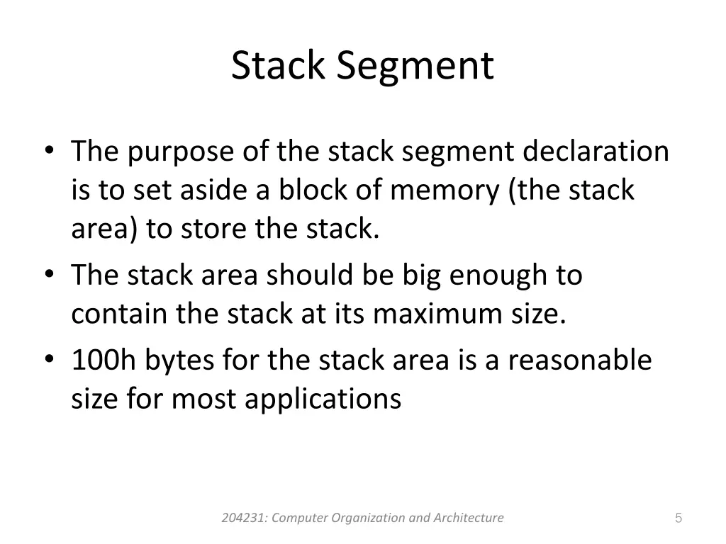 stack segment