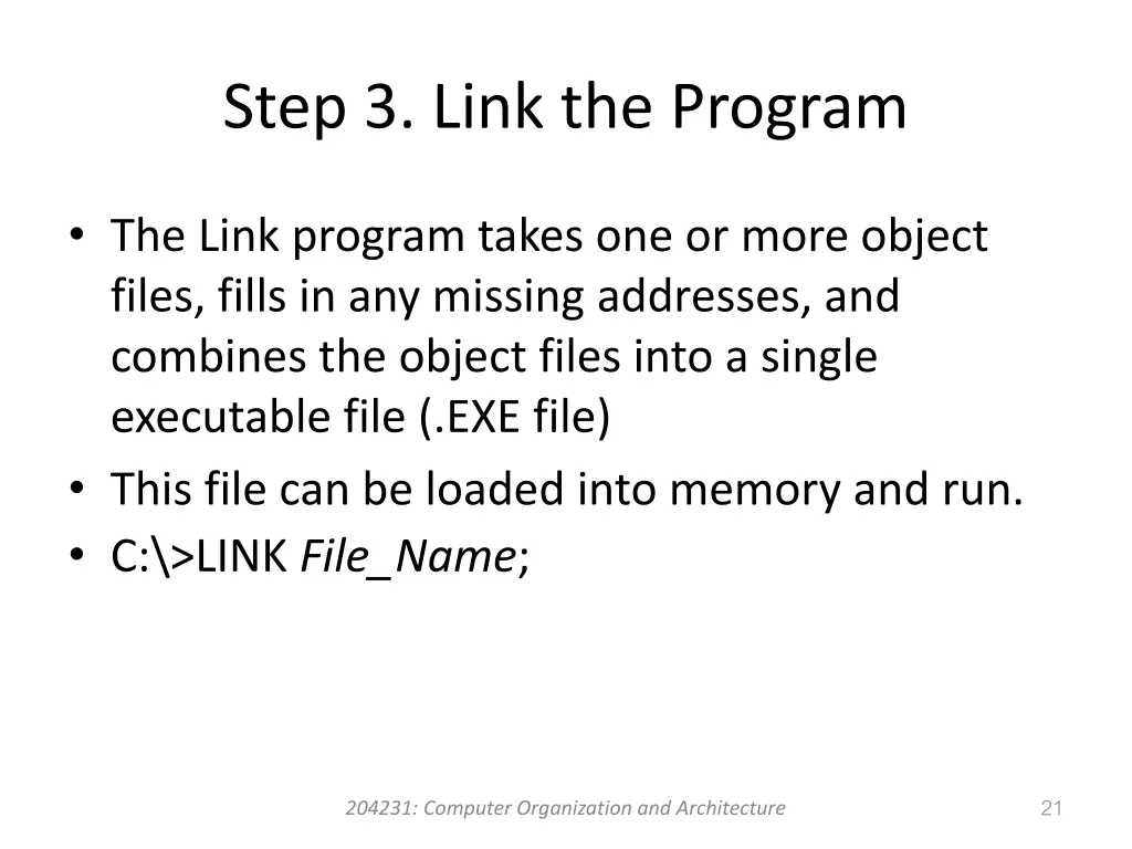 step 3 link the program