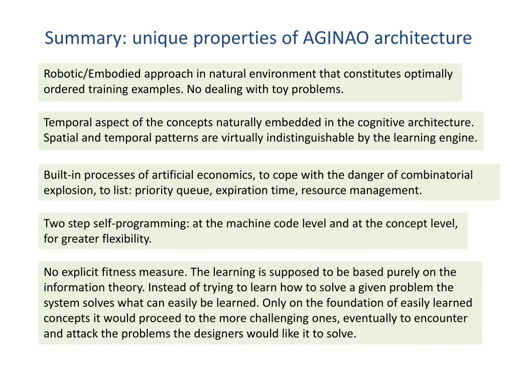 summary unique properties of aginao architecture