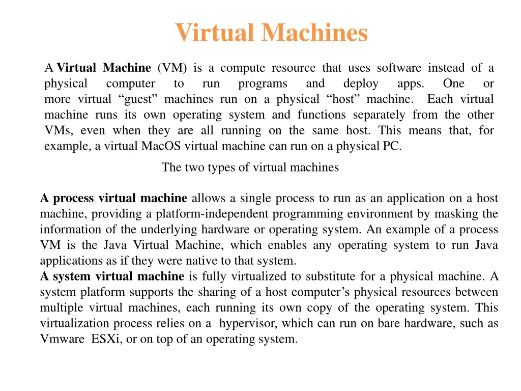 virtual machines