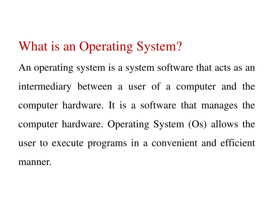 what is an operating system
