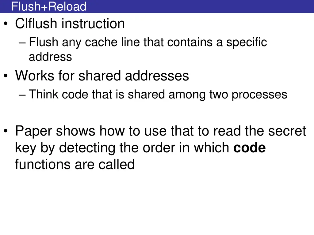 flush reload clflush instruction flush any cache
