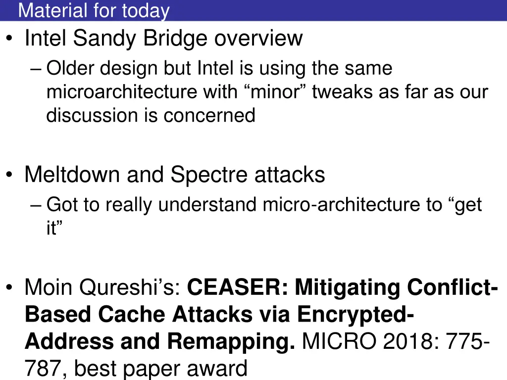 material for today intel sandy bridge overview
