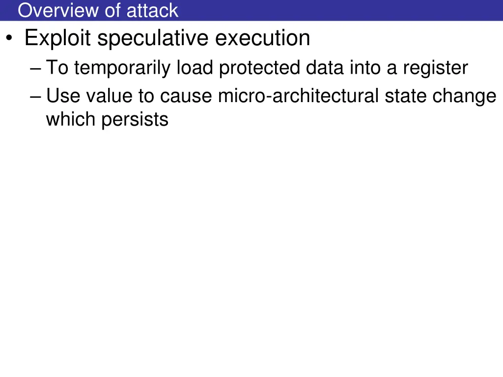 overview of attack exploit speculative execution