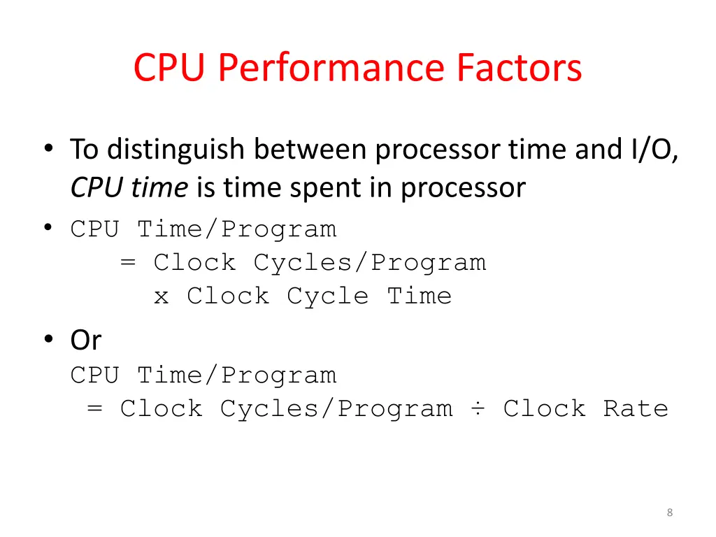 cpu performance factors