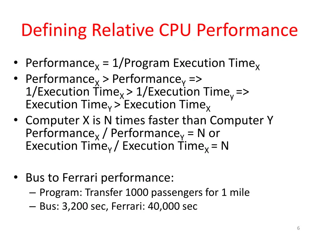 defining relative cpu performance