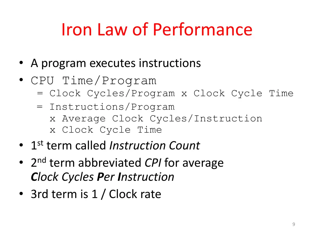 iron law of performance