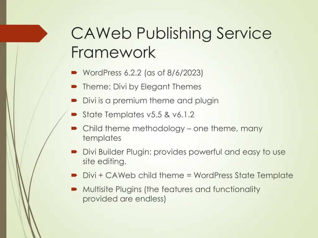 caweb publishing service framework