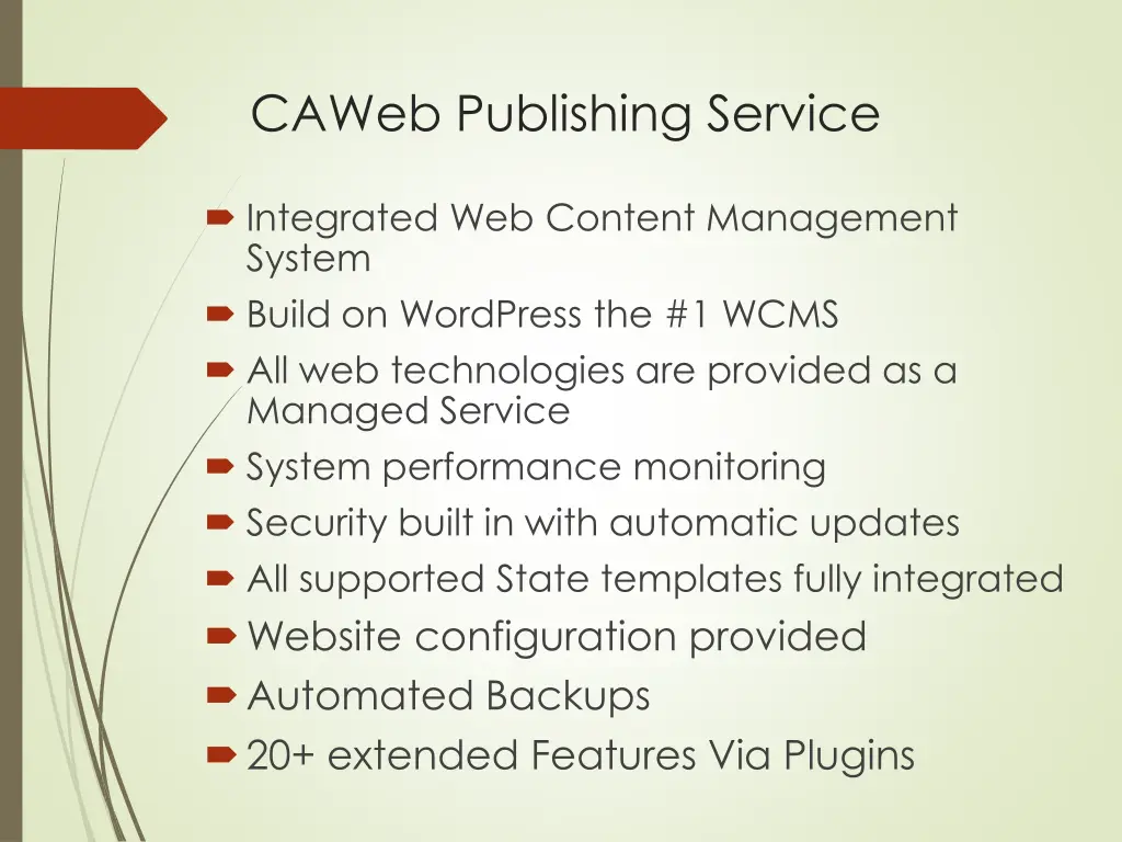 caweb publishing service