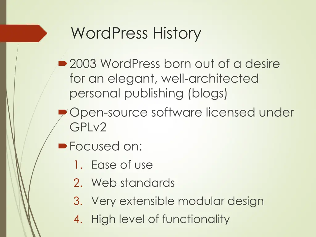 wordpress history