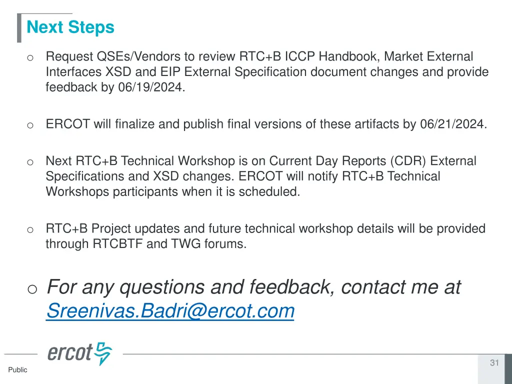 next steps