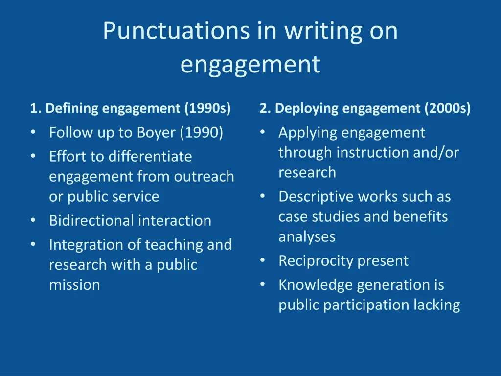 punctuations in writing on engagement