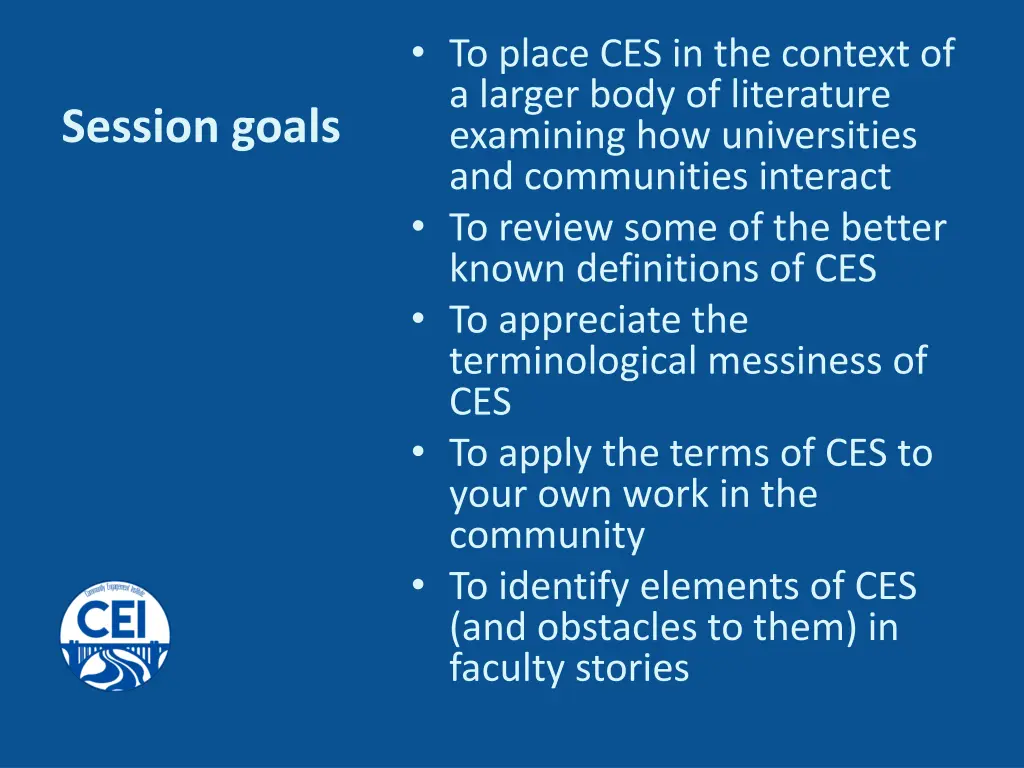 to place ces in the context of a larger body