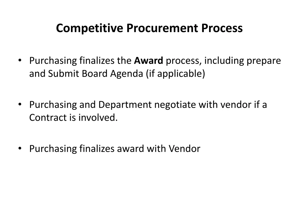 competitive procurement process