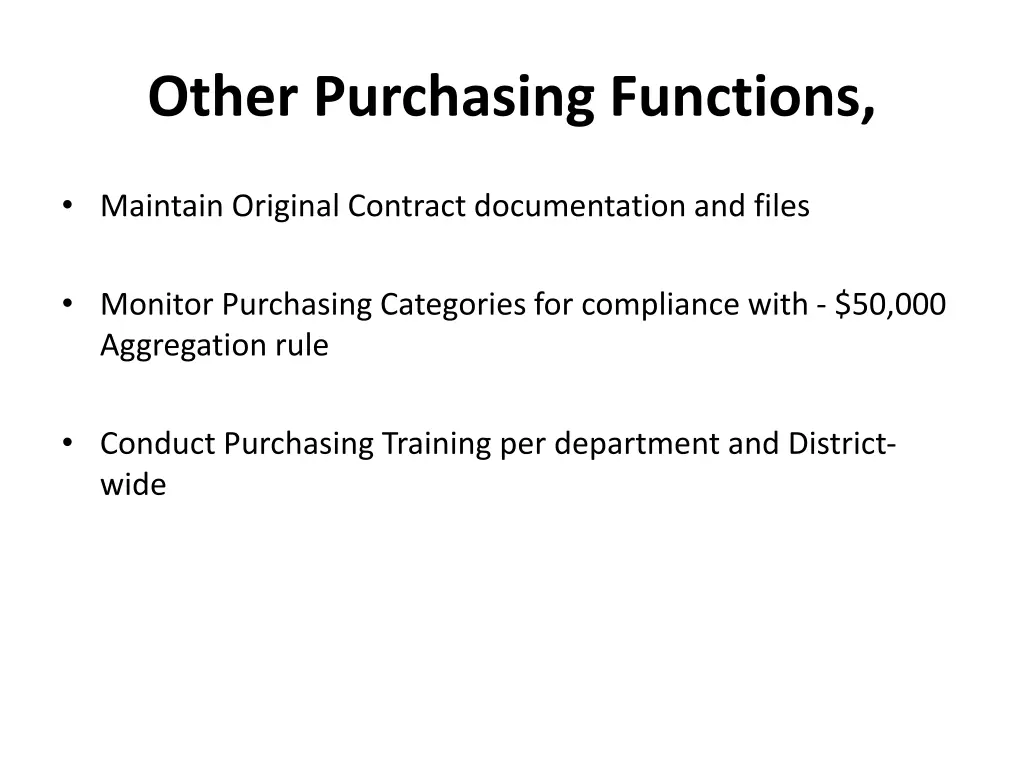 other purchasing functions 1