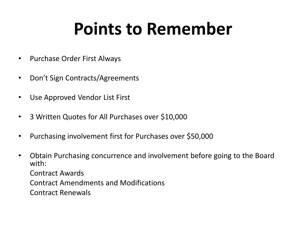 points to remember