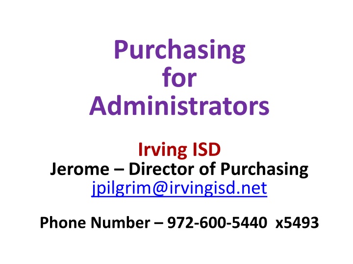 purchasing for administrators