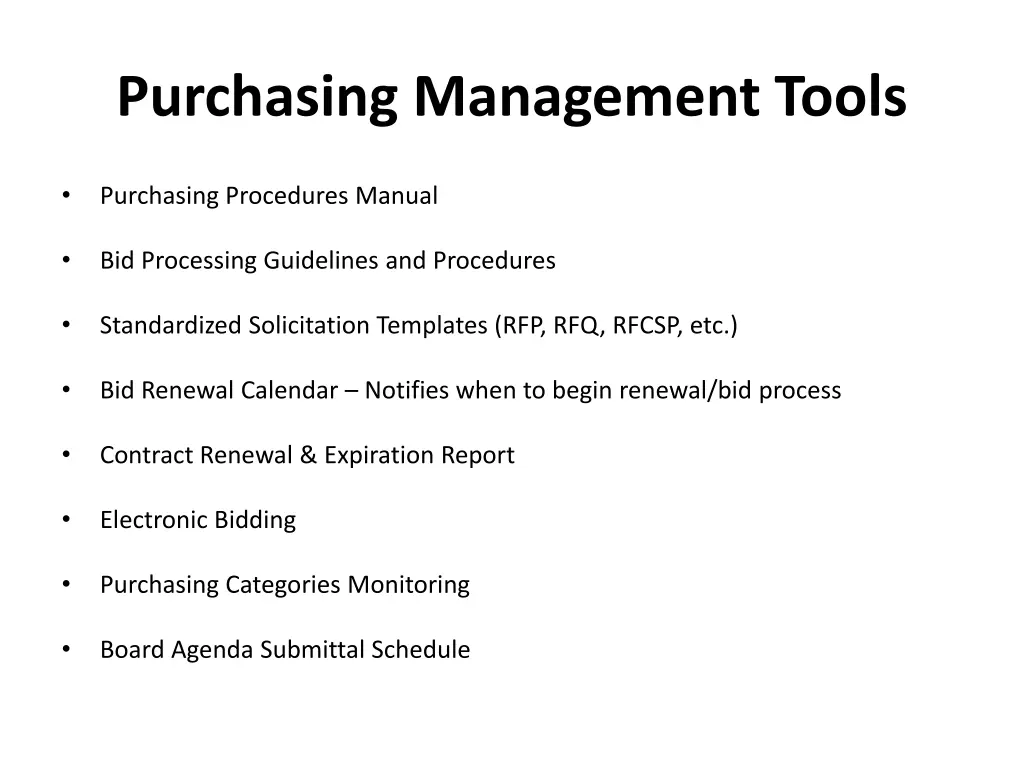 purchasing management tools