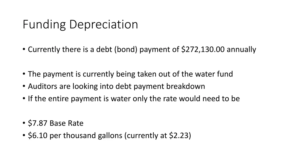 funding depreciation