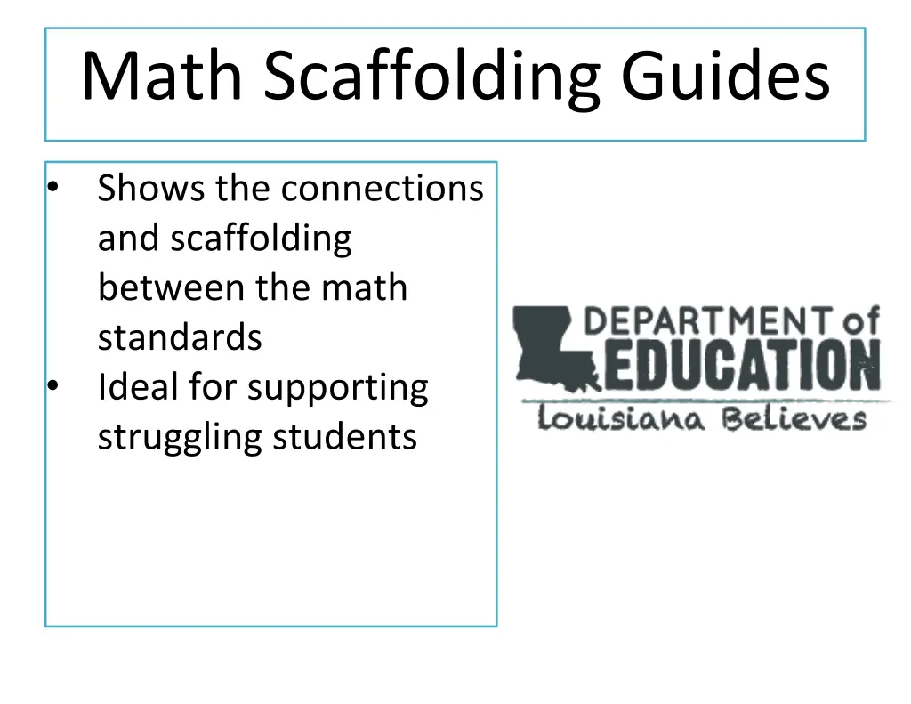 math scaffolding guides