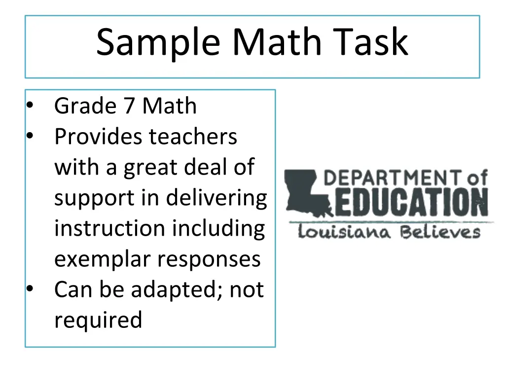 sample math task