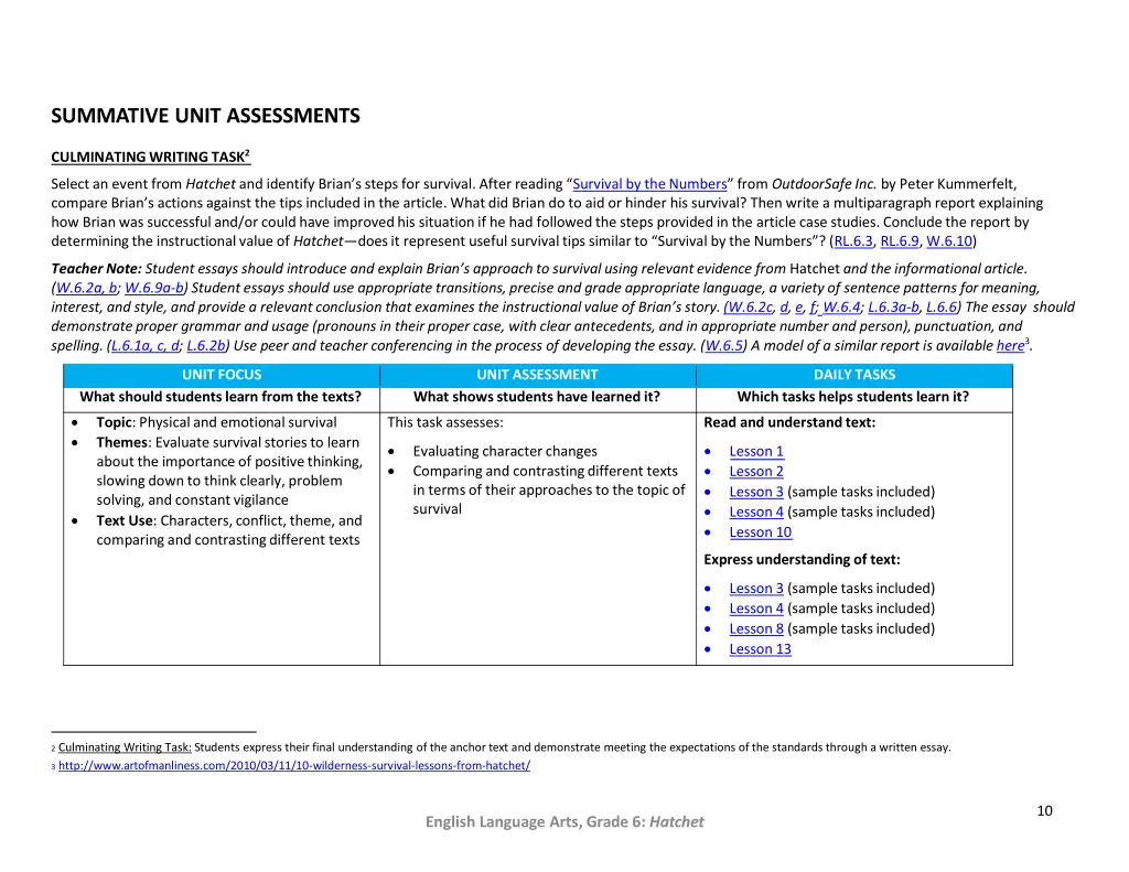 summative unit assessments