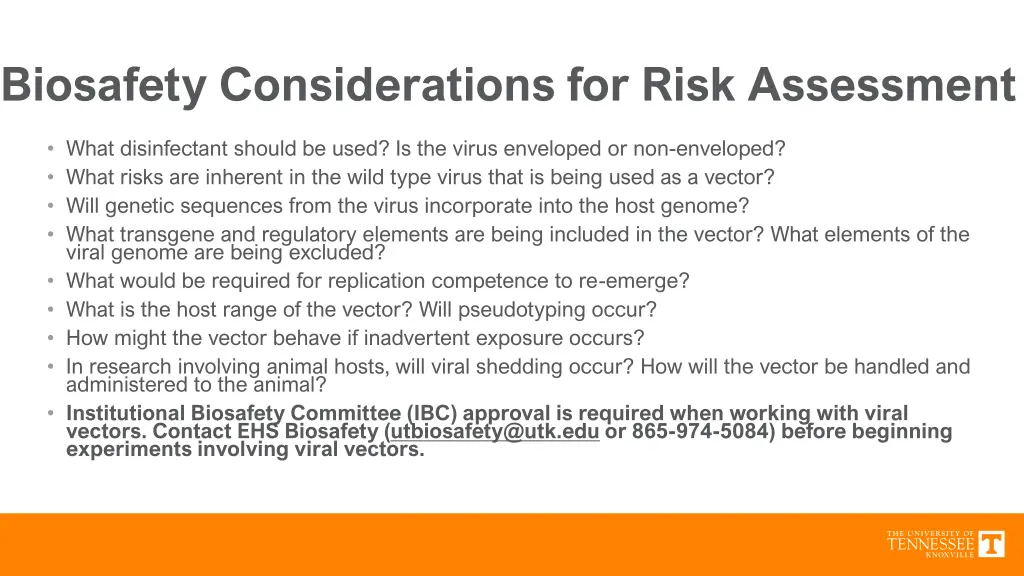 biosafety considerations for risk assessment