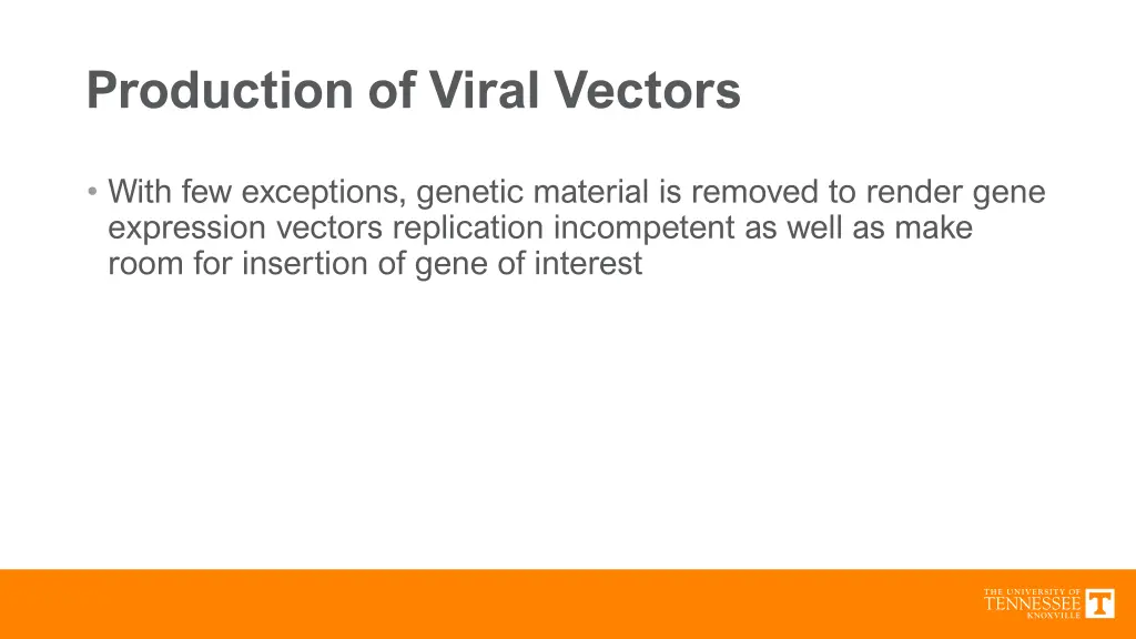 production of viral vectors