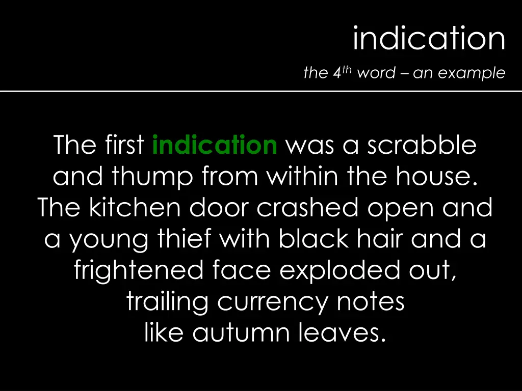 indication