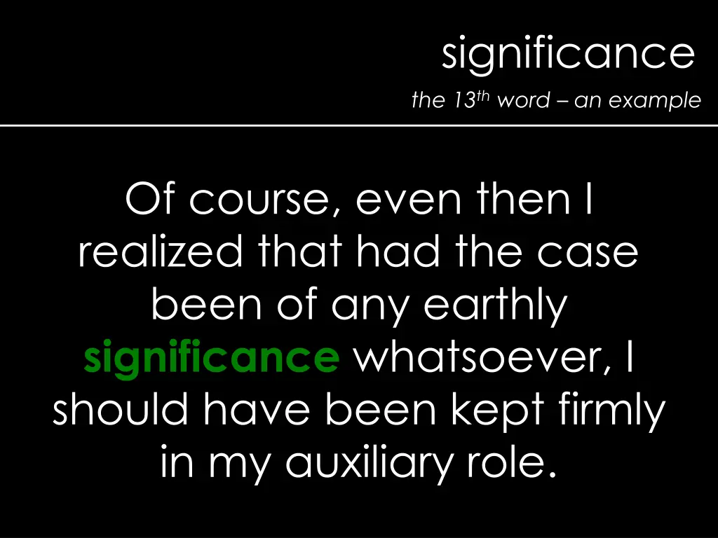 significance