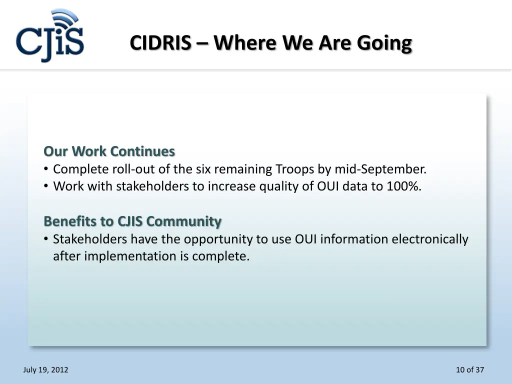 cidris where we are going