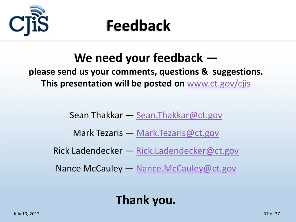 feedback