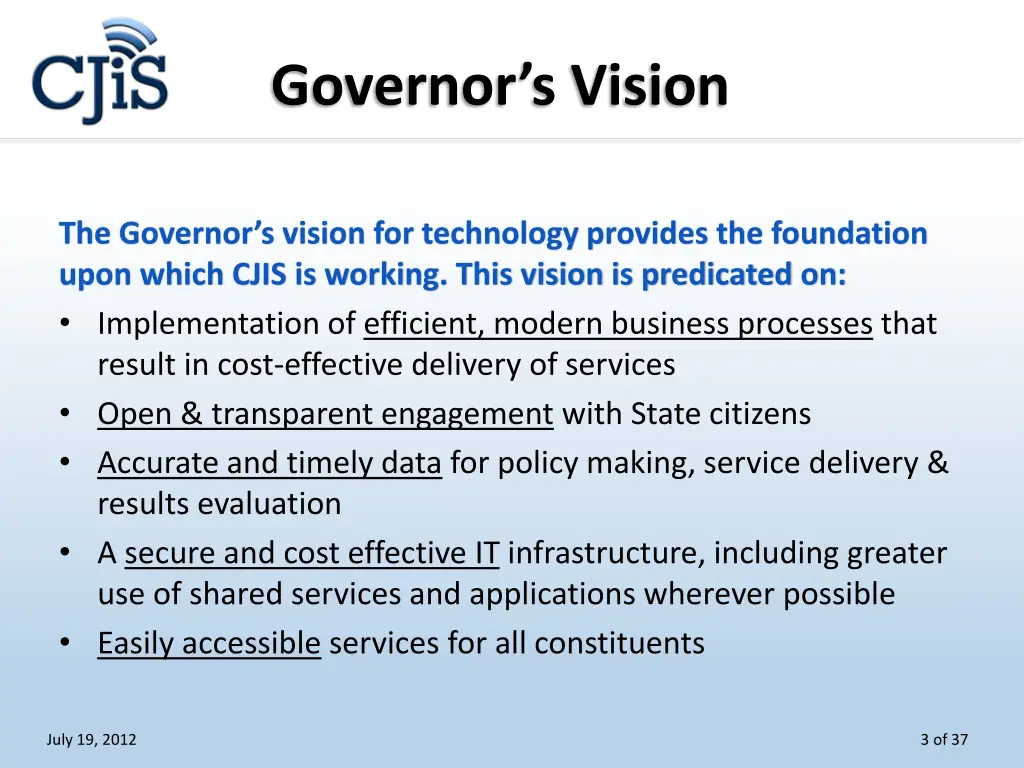 governor s vision