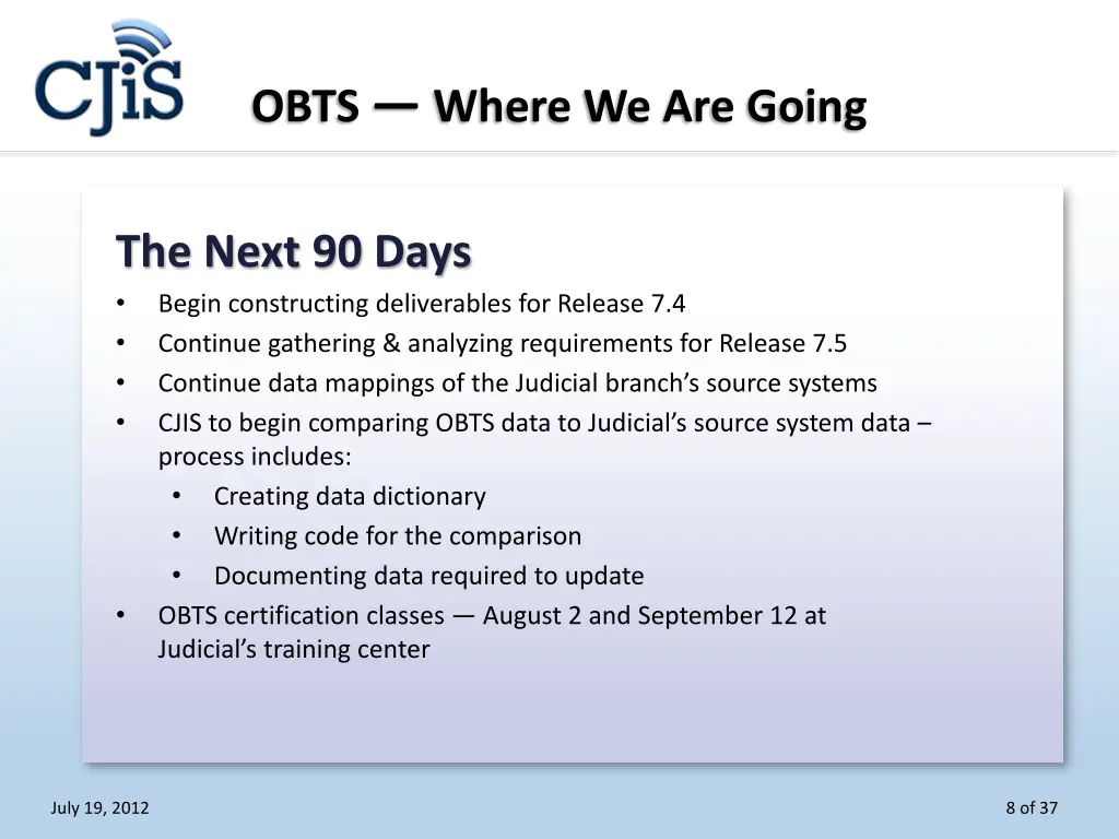 obts where we are going