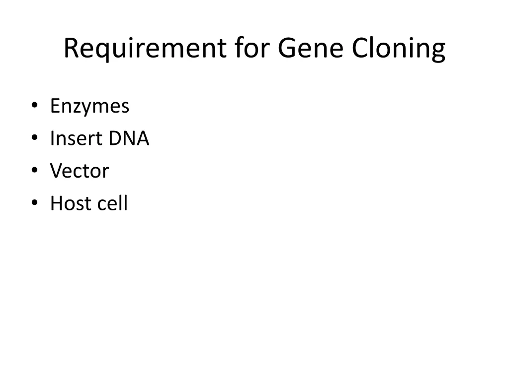 requirement for gene cloning