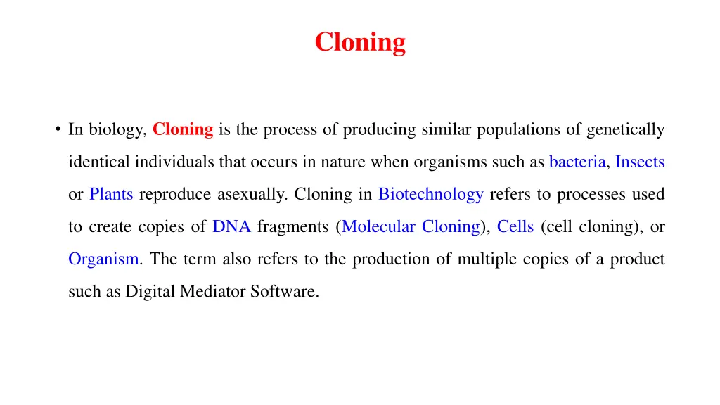 cloning