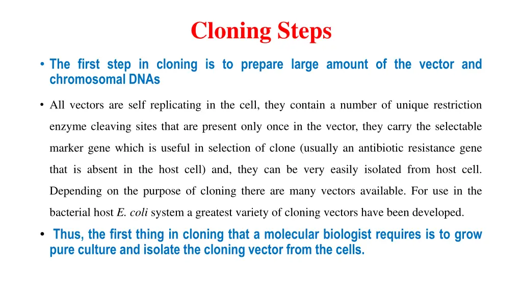 cloning steps