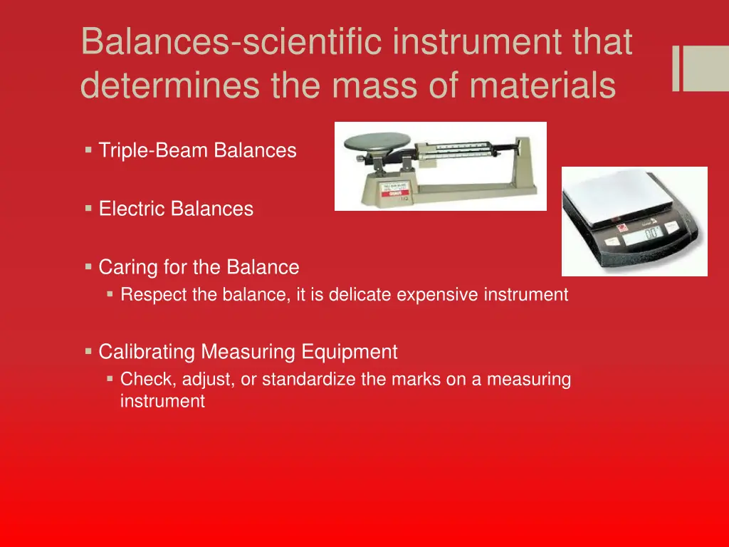 balances scientific instrument that determines