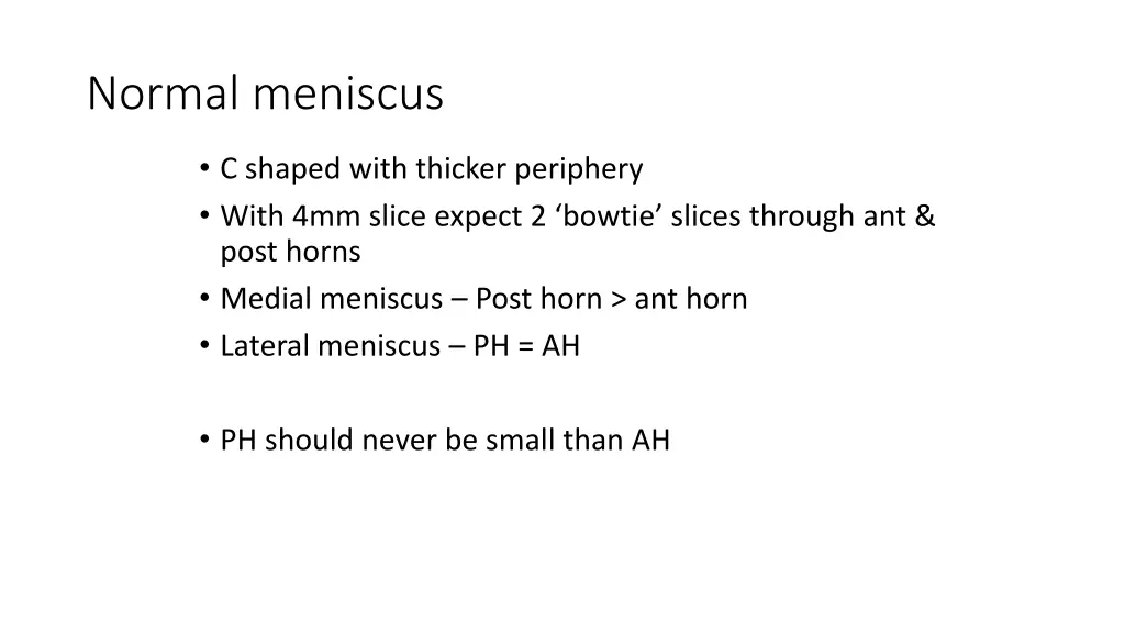 normal meniscus