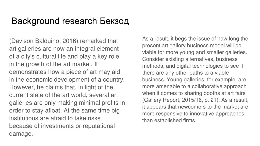 background research