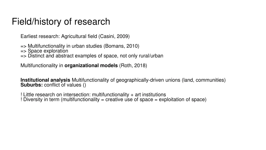 field history of research