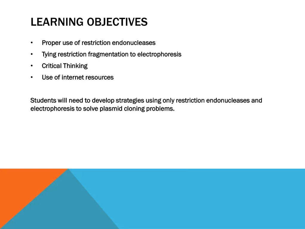 learning objectives