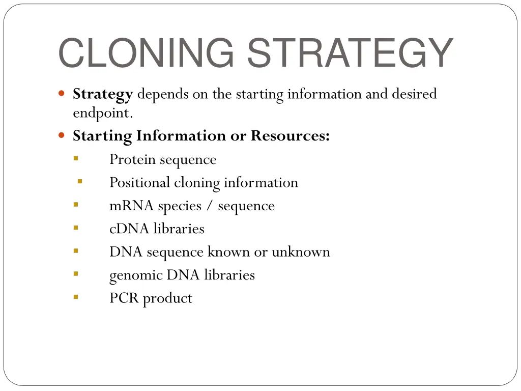 cloning strategy
