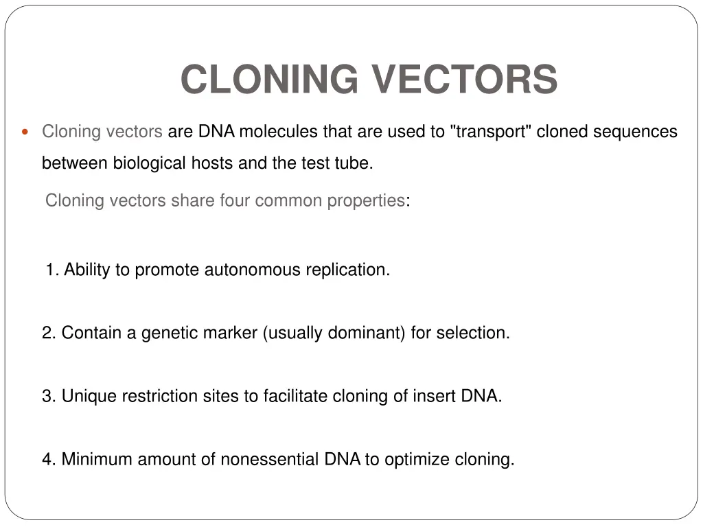 cloning vectors
