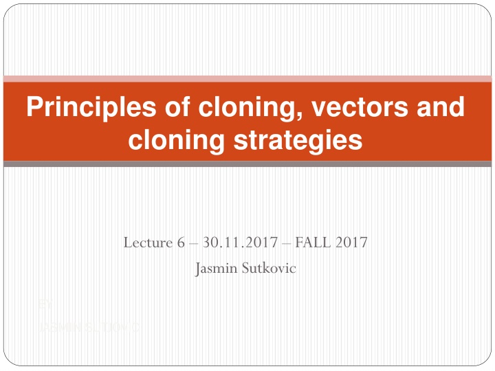 principles of cloning vectors and cloning