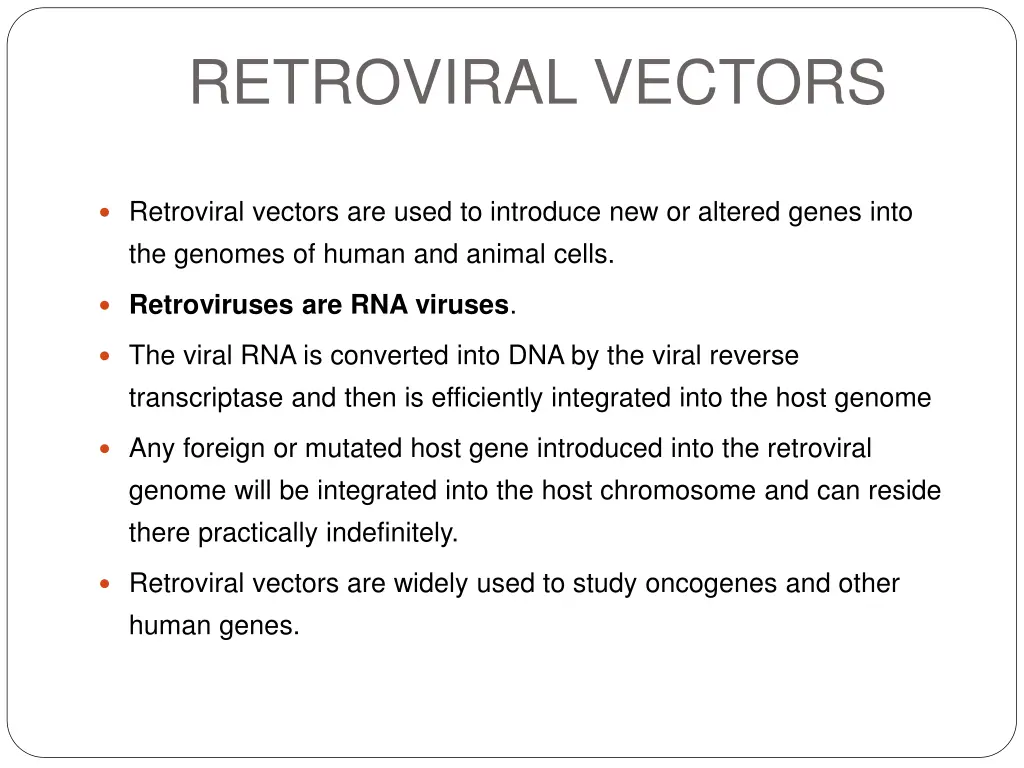 retroviral vectors