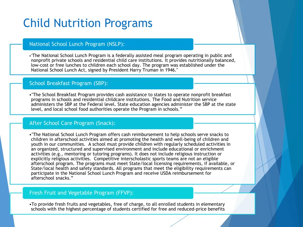 child nutrition programs