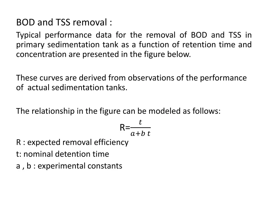 bod and tss removal typical performance data