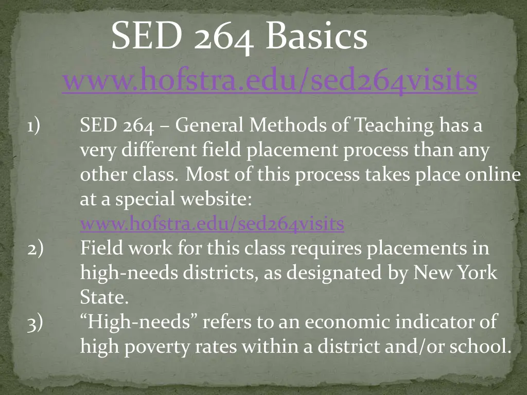 sed 264 basics