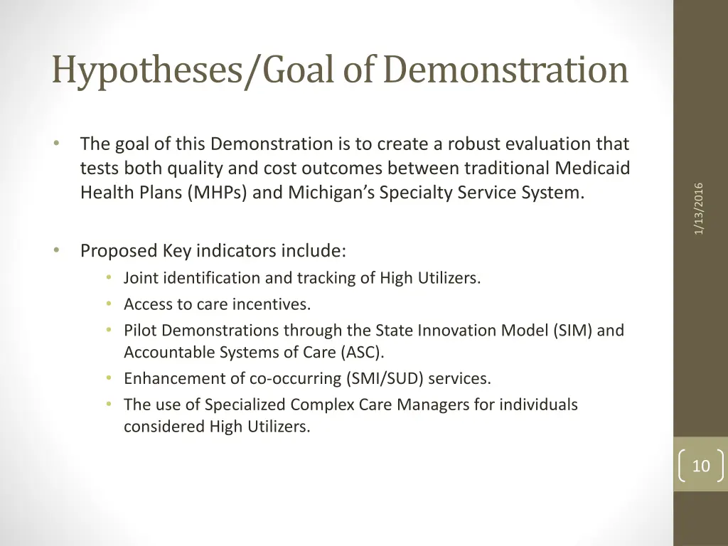 hypotheses goal of demonstration